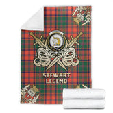 Stewart of Appin Ancient Tartan Gold Courage Symbol Blanket