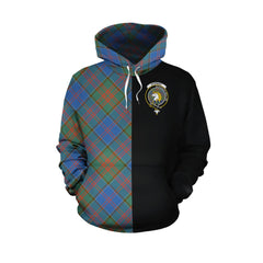 Stewart of Appin Hunting Ancient Tartan Hoodie Half of Me - Cross Style