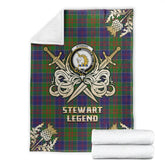 Stewart of Appin Hunting Modern Tartan Gold Courage Symbol Blanket