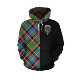 Stirling Bannockburn Tartan Hoodie Half of Me - Cross Style