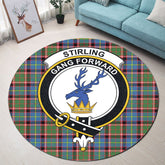 Stirling Bannockburn Tartan Crest Round Rug