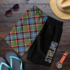 Stirling Bannockburn Tartan Crest Men's Short - Cross Style