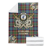 Stirling Bannockburn Tartan Gold Courage Symbol Blanket