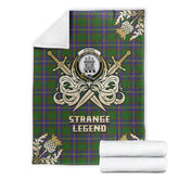 Strange of Balkaskie Tartan Gold Courage Symbol Blanket