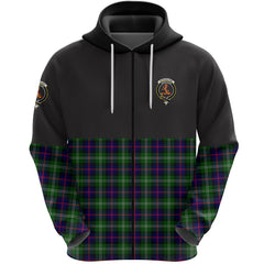 Sutherland Modern Clan Half Of Tartan Zipper Hoodie