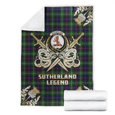 Sutherland Modern Tartan Gold Courage Symbol Blanket