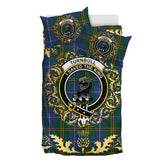 Turnbull Hunting 01 Tartan Crest Bedding Set - Golden Thistle Style