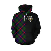 Urquhart Modern Tartan Hoodie Half of Me - Cross Style