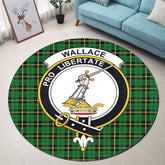 Wallace Hunting Green Tartan Crest Round Rug