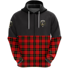 Wallace Hunting Red Clan Half Of Tartan Zipper Hoodie