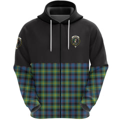 Watson Ancient Clan Half Of Tartan Zipper Hoodie
