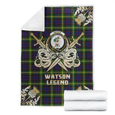 Watson Modern Tartan Gold Courage Symbol Blanket