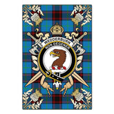 Wedderburn Tartan Crest Black Garden Flag - Gold Thistle Style