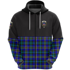 Weir Modern Clan Half Of Tartan Zipper Hoodie