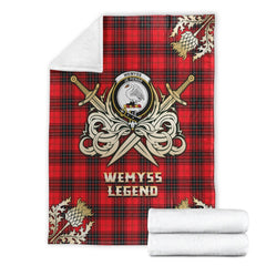 Wemyss Modern Tartan Gold Courage Symbol Blanket