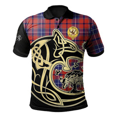 Wishart Dress Tartan Polo Shirt Viking Wolf