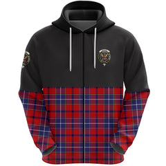 Wishart Dress Clan Half Of Tartan Zipper Hoodie