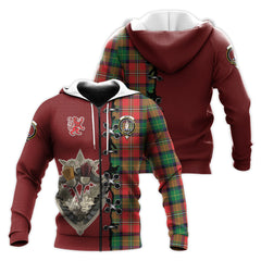 Boyd Modern Tartan Hoodie - Lion Rampant And Celtic Thistle Style