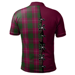 Crawford of NewZealand Tartan Polo Shirt - Lion Rampant And Celtic Thistle Style