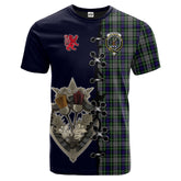 Davidson of Tulloch Dress Tartan T-shirt - Lion Rampant And Celtic Thistle Style