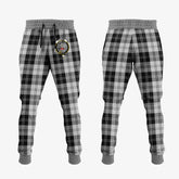 Erskine Black And White Tartan Crest Jogger Sweatpants