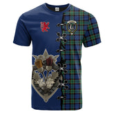 Fletcher Ancient Tartan T-shirt - Lion Rampant And Celtic Thistle Style