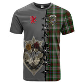 Fraser Hunting Dress Tartan T-shirt - Lion Rampant And Celtic Thistle Style