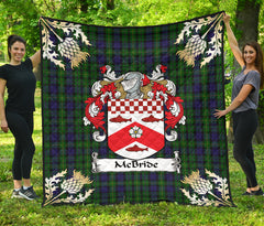 McBride Tartan Crest Premium Quilt - Gold Thistle Style SP