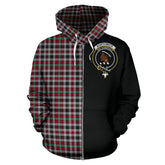 Borthwick Ancient Tartan Crest Zipper Hoodie - Half Of Me Style