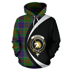 Stewart of Appin Hunting Modern Tartan Crest Hoodie - Circle Style
