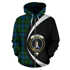 MacKay Modern Tartan Crest Zipper Hoodie - Circle Style