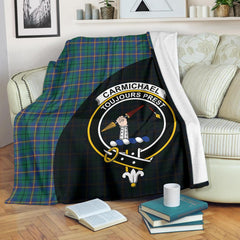 Carmichael Ancient Tartan Crest Blanket Wave Style