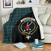 Colquhoun Ancient Tartan Crest Blanket Wave Style