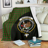 MacKinnon Hunting Modern Tartan Crest Blanket Wave Style