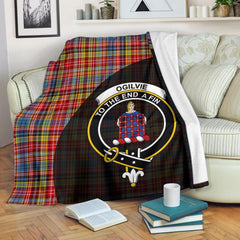 Ogilvie of Airlie Ancient Tartan Crest Blanket Wave Style