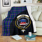 Weir Modern Tartan Crest Blanket Wave Style