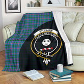 Pitcairn Hunting Tartan Crest Blanket Wave Style