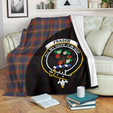 Fraser Hunting Modern Tartan Crest Blanket Wave Style