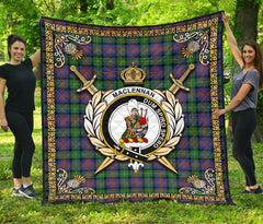 MacLennan Ancient Tartan Crest Premium Quilt - Celtic Thistle Style SP