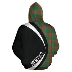 Menzies Green Ancient Tartan Crest Hoodie - Circle Style