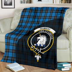 Ramsay Blue Ancient Tartan Crest Blanket - 3 Sizes