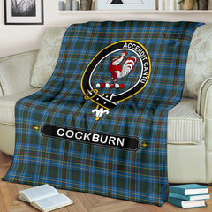 Cockburn Family Tartan Crest Blanket - 3 Sizes