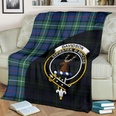 Davidson of Tulloch Tartan Crest Blanket - 3 Sizes