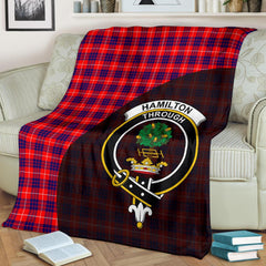 Hamilton Family Modern Tartan Crest Blanket
