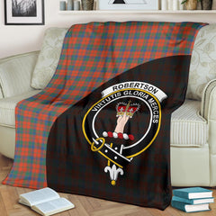 Robertson Ancient Tartan Crest Blanket Wave Style