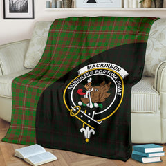MacKinnon Hunting Modern Tartan Crest Blanket Wave Style