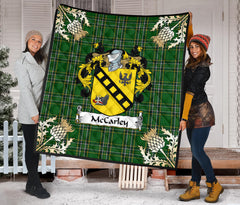 McCarley Tartan Crest Premium Quilt - Gold Thistle Style SP