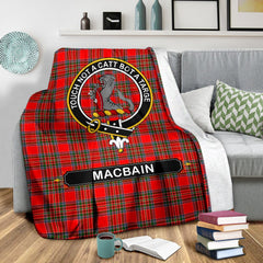 MacBain Family Tartan Crest Blanket - 3 Sizes