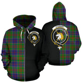 Stewart of Appin Hunting Modern Tartan Crest Zipper Hoodie - Half Of Me Style