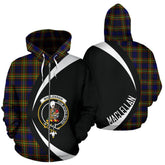 MacLellan Modern Tartan Crest Zipper Hoodie - Circle Style